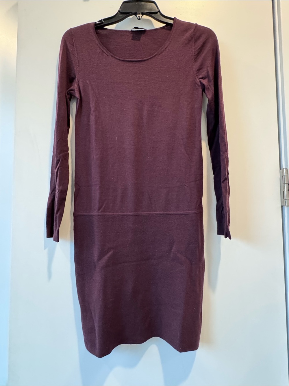 Theory Long Sleeve Knit Dress in Plum